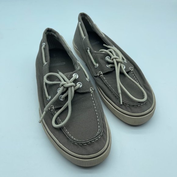 George Shoes 8 Gray Tie Lace Memory Foam Slip Ons - Picture 1 of 10